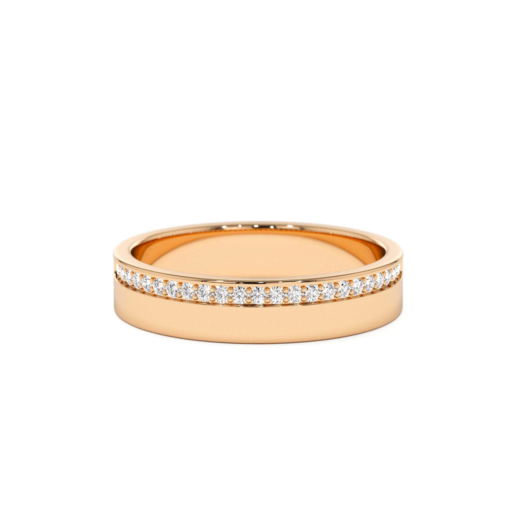 14K 4MM Half Eternity Diamond Wedding Band - view 2