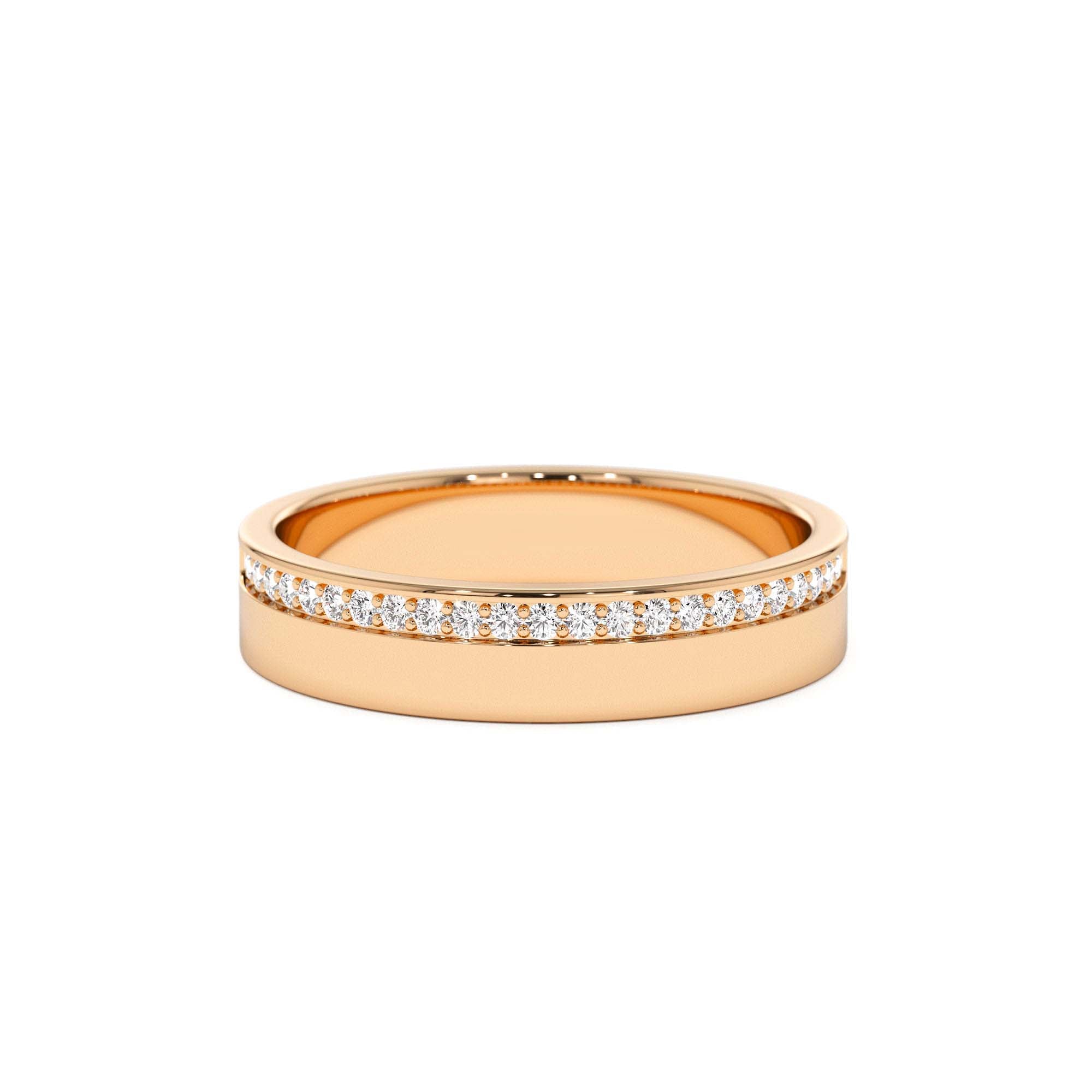 14K 4MM Half Eternity Diamond Wedding Band - view 2