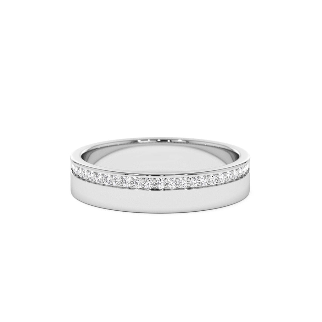 14K 4MM Half Eternity Diamond Wedding Band - view 3