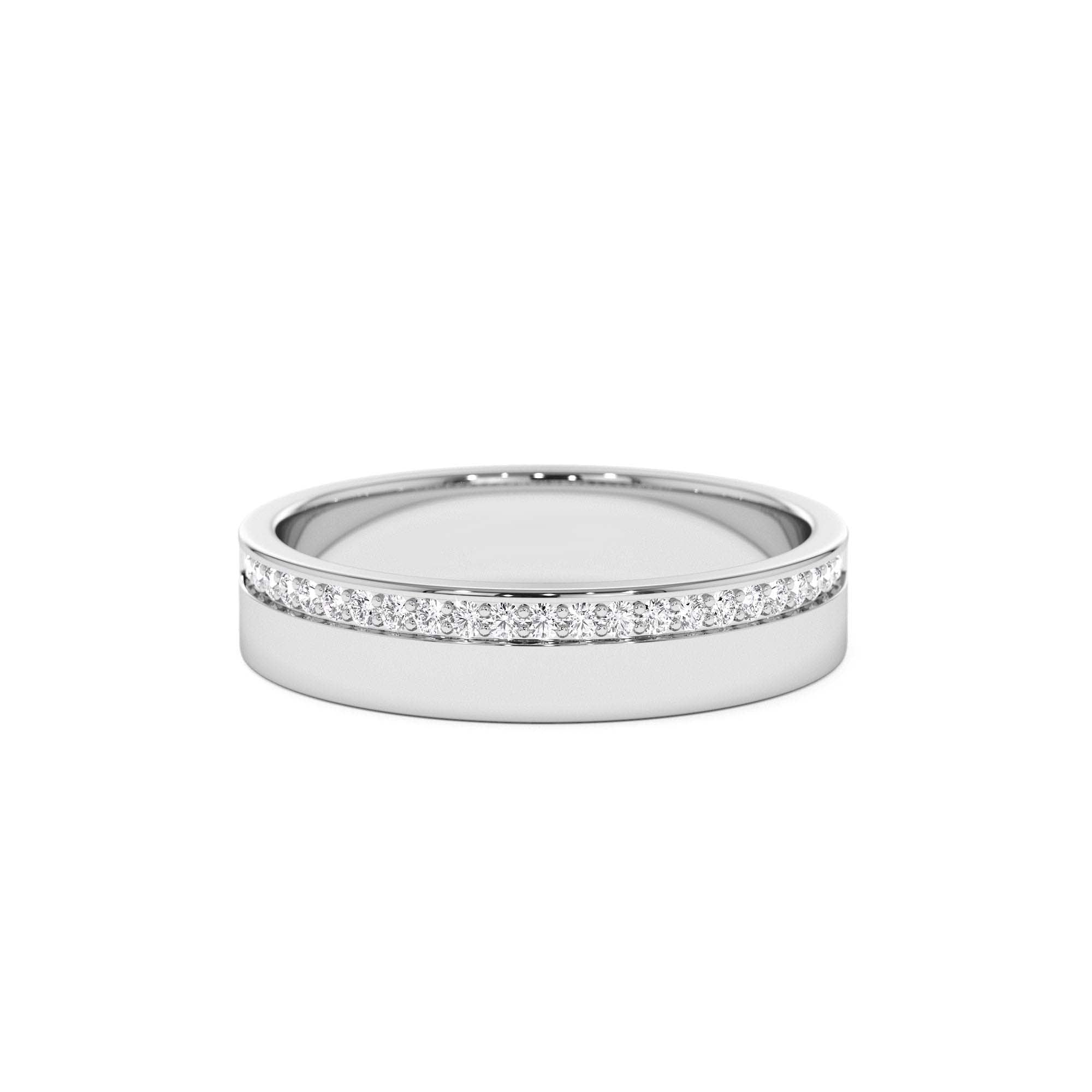 14K 4MM Half Eternity Diamond Wedding Band - view 3
