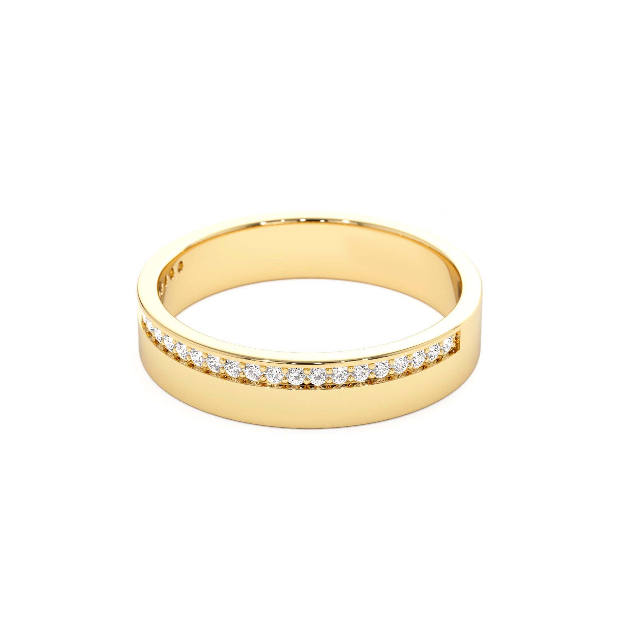 14K 4MM Half Eternity Diamond Wedding Band - view 4