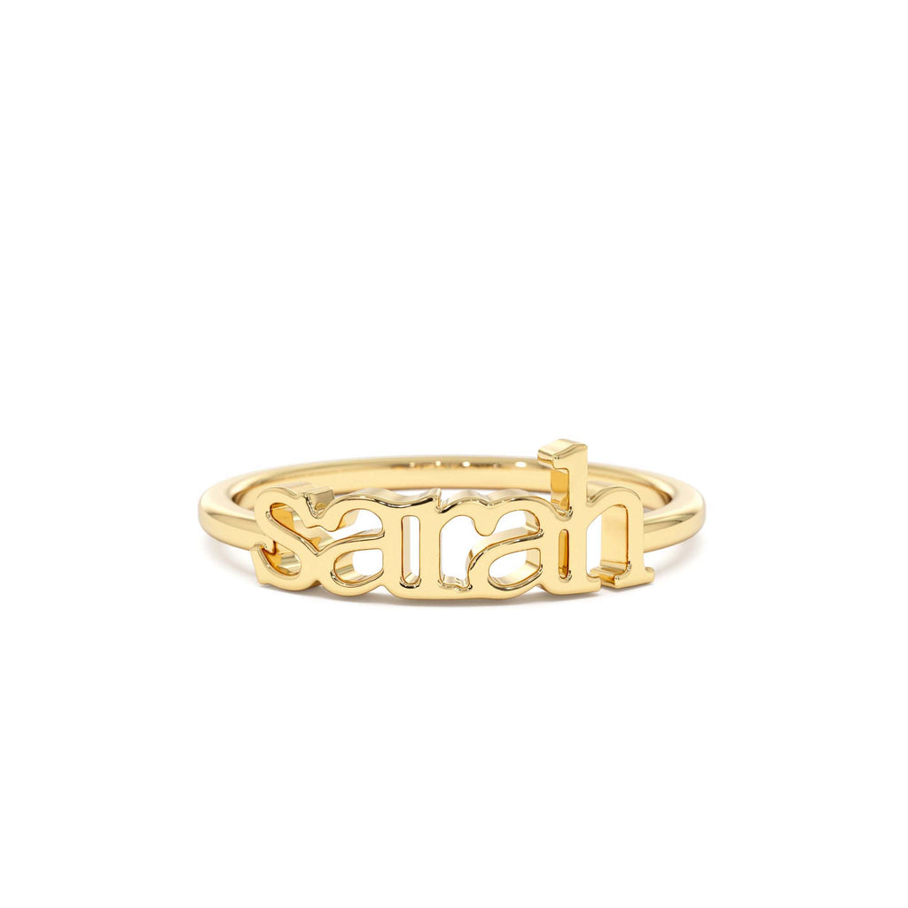 14K Gold Custom Name Ring by Orlina Fine