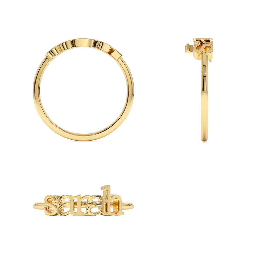 14K Gold Custom Name Ring - view 5