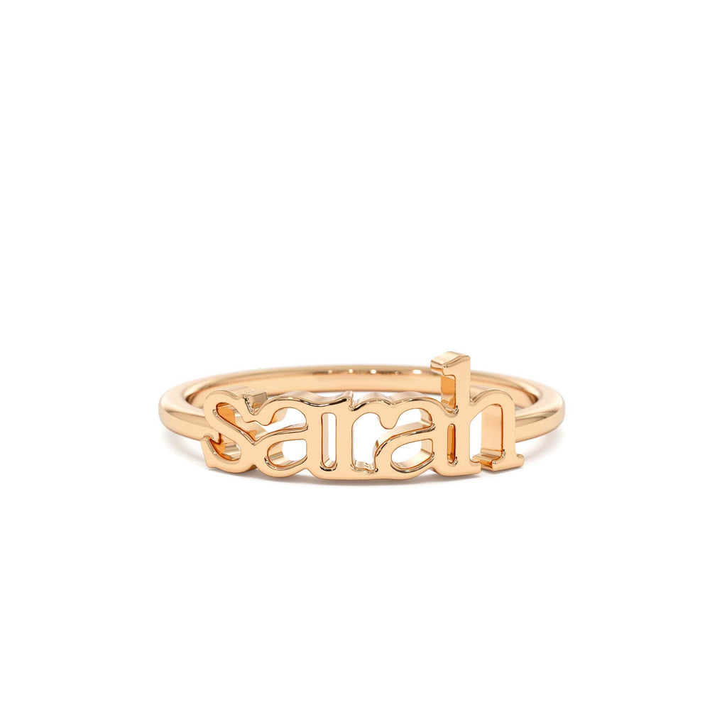 14K Gold Custom Name Ring - view 2