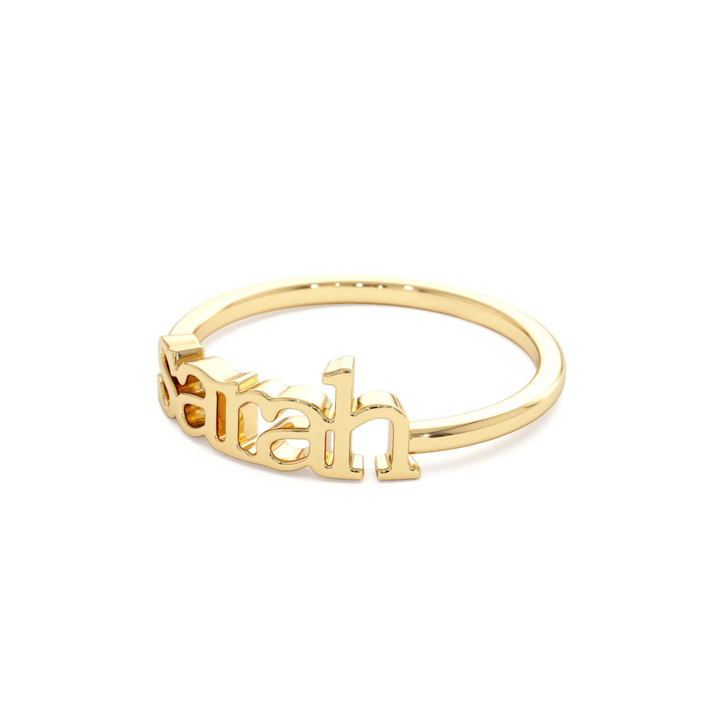 14K Gold Custom Name Ring - view 4