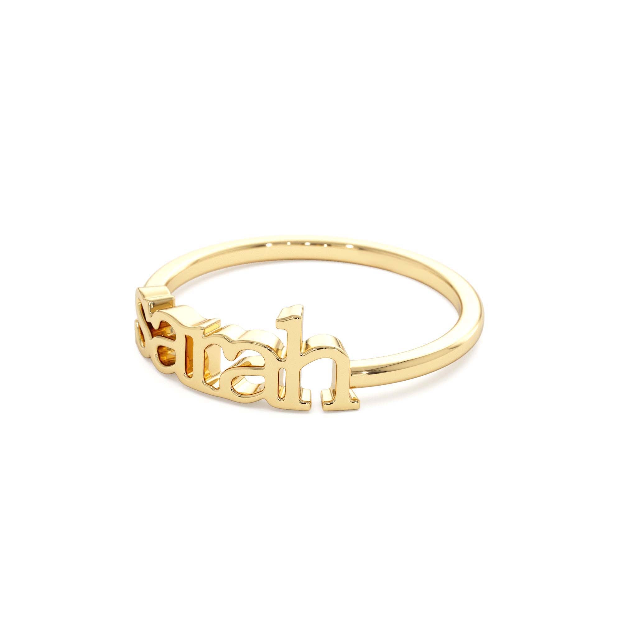14K Gold Custom Name Ring - view 4