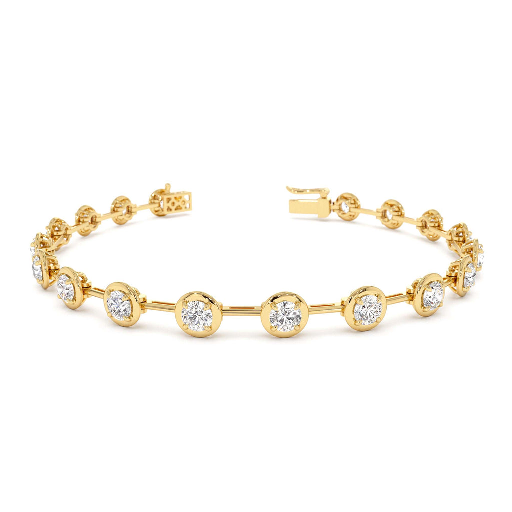 3.60 ctw 14k Round Lab Grown Diamond Bar Bracelet by Orlina Fine