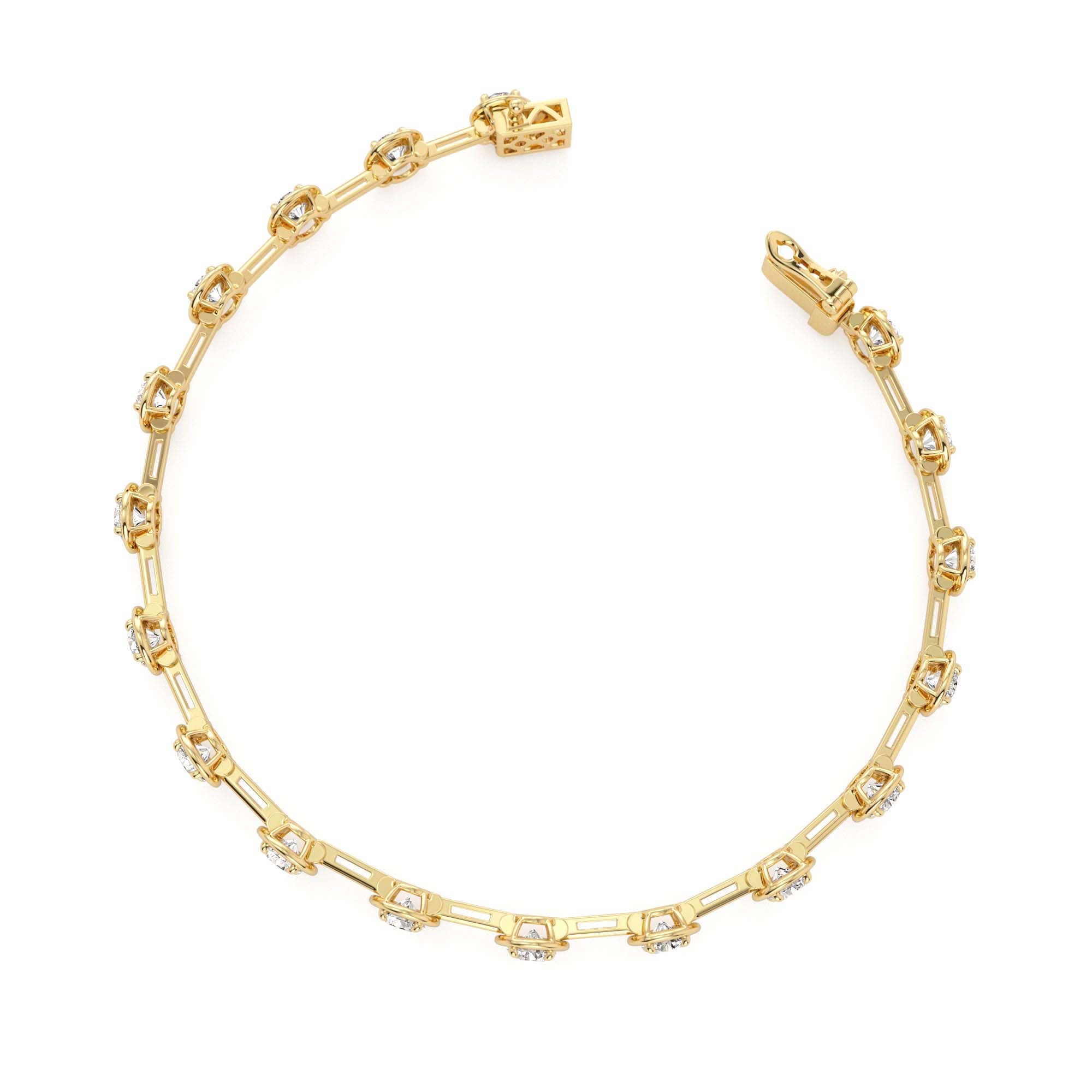 3.60 ctw 14k Round Lab Grown Diamond Bar Bracelet - view 4