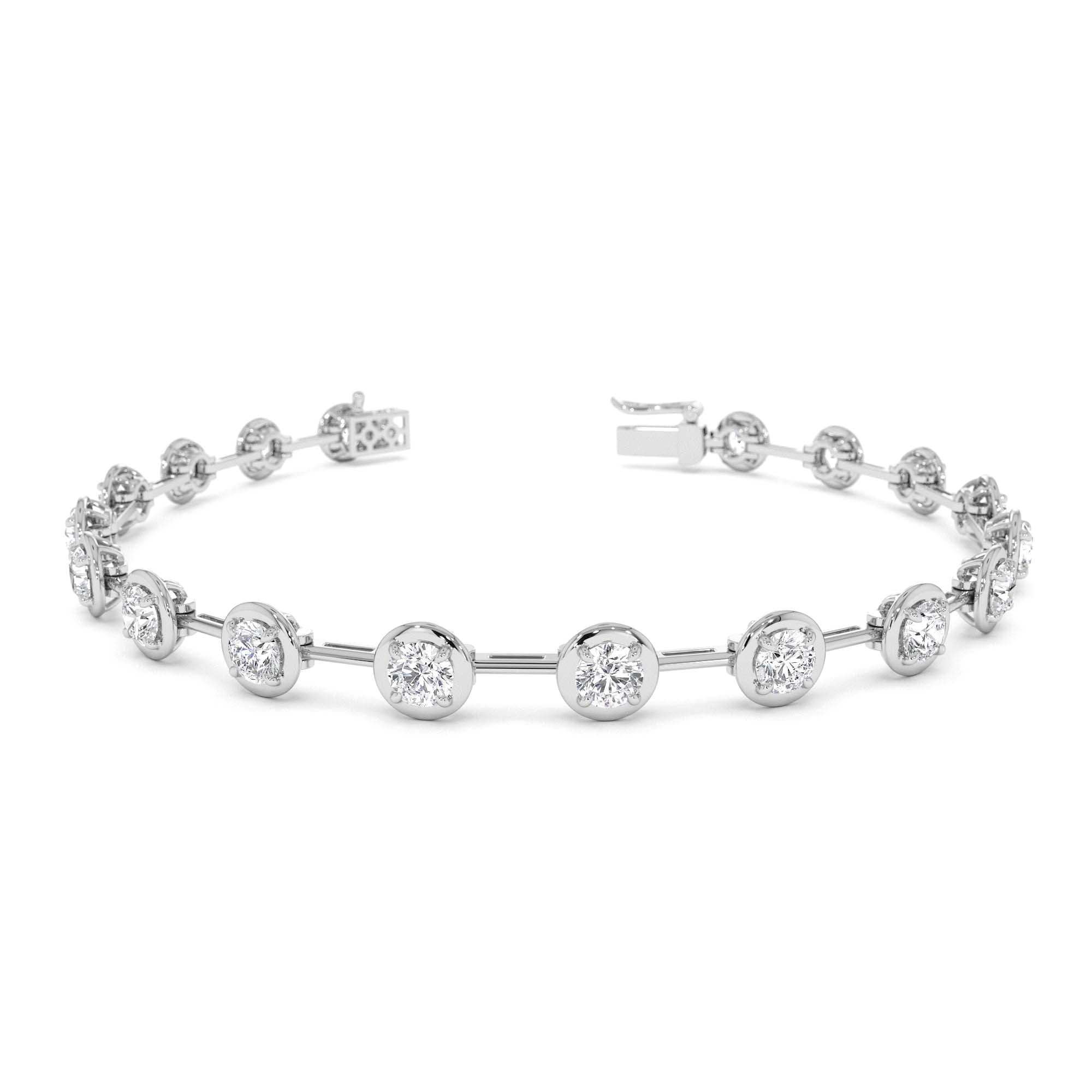 3.60 ctw 14k Round Lab Grown Diamond Bar Bracelet - view 2