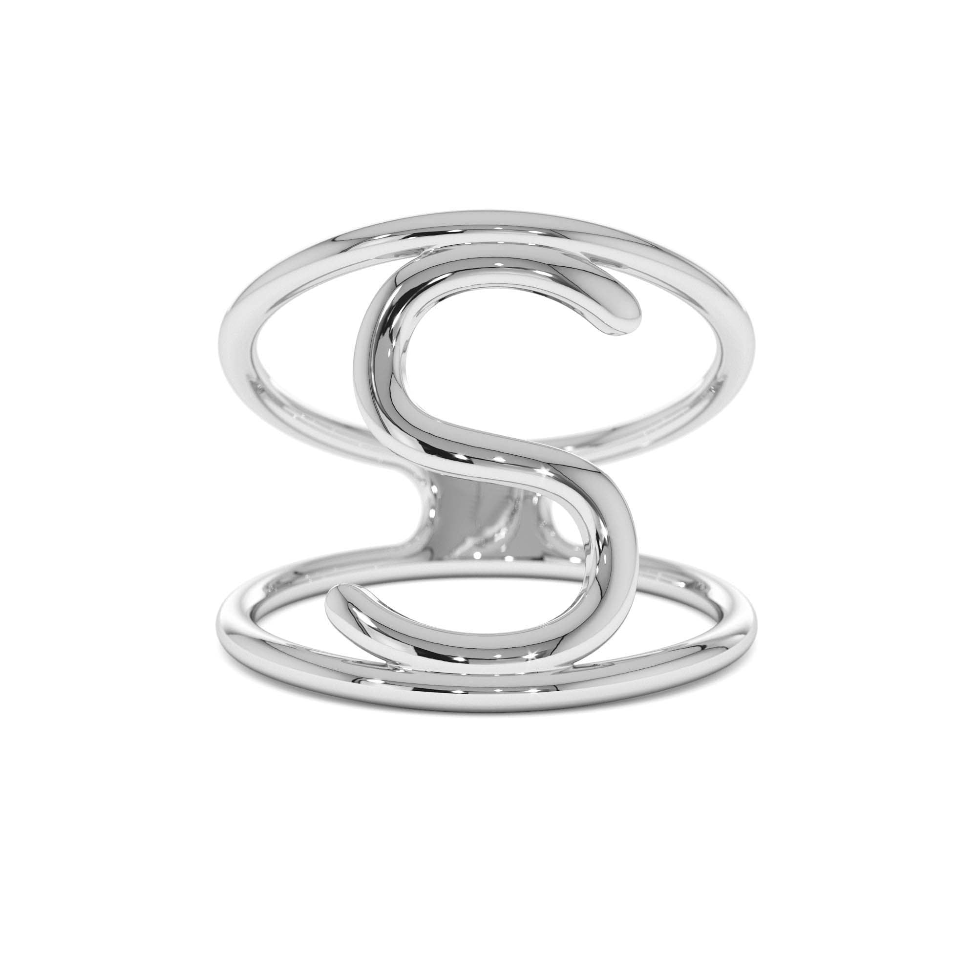 14K Solid Gold Personalized Initial Ring - view 3