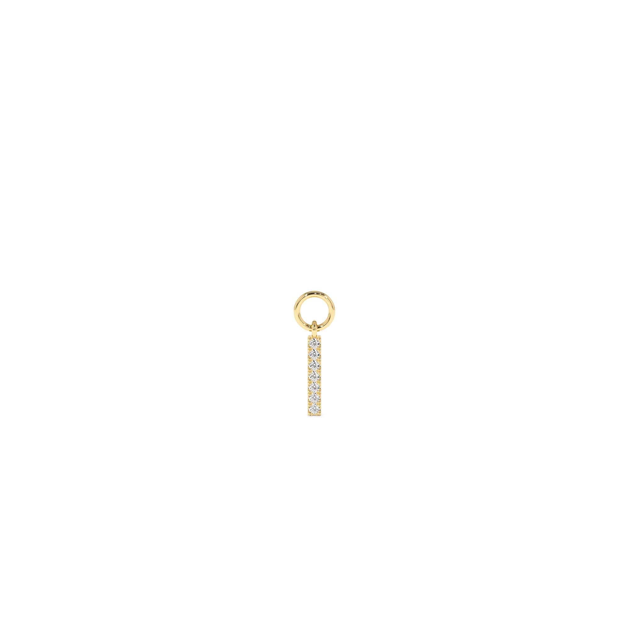 14k Diamond Bar Hoop Charm by Orlina Fine