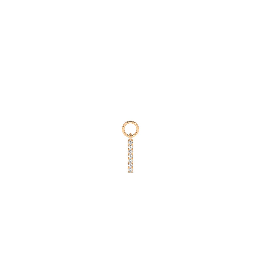 14k Diamond Bar Hoop Charm - view 2