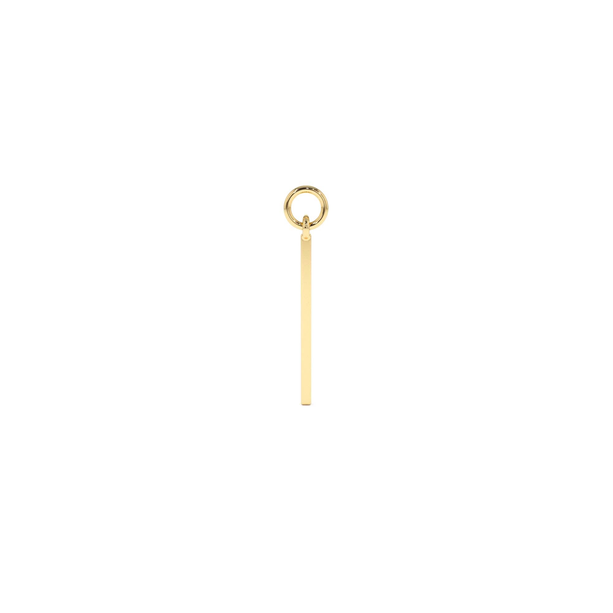 14k Solid Bar Hoop Charm by Orlina Fine