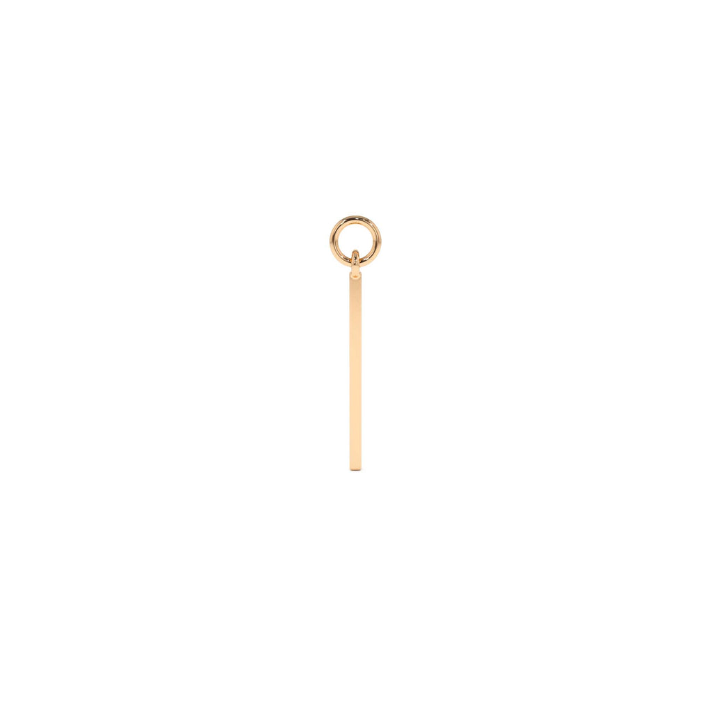 14k Solid Bar Hoop Charm - view 2
