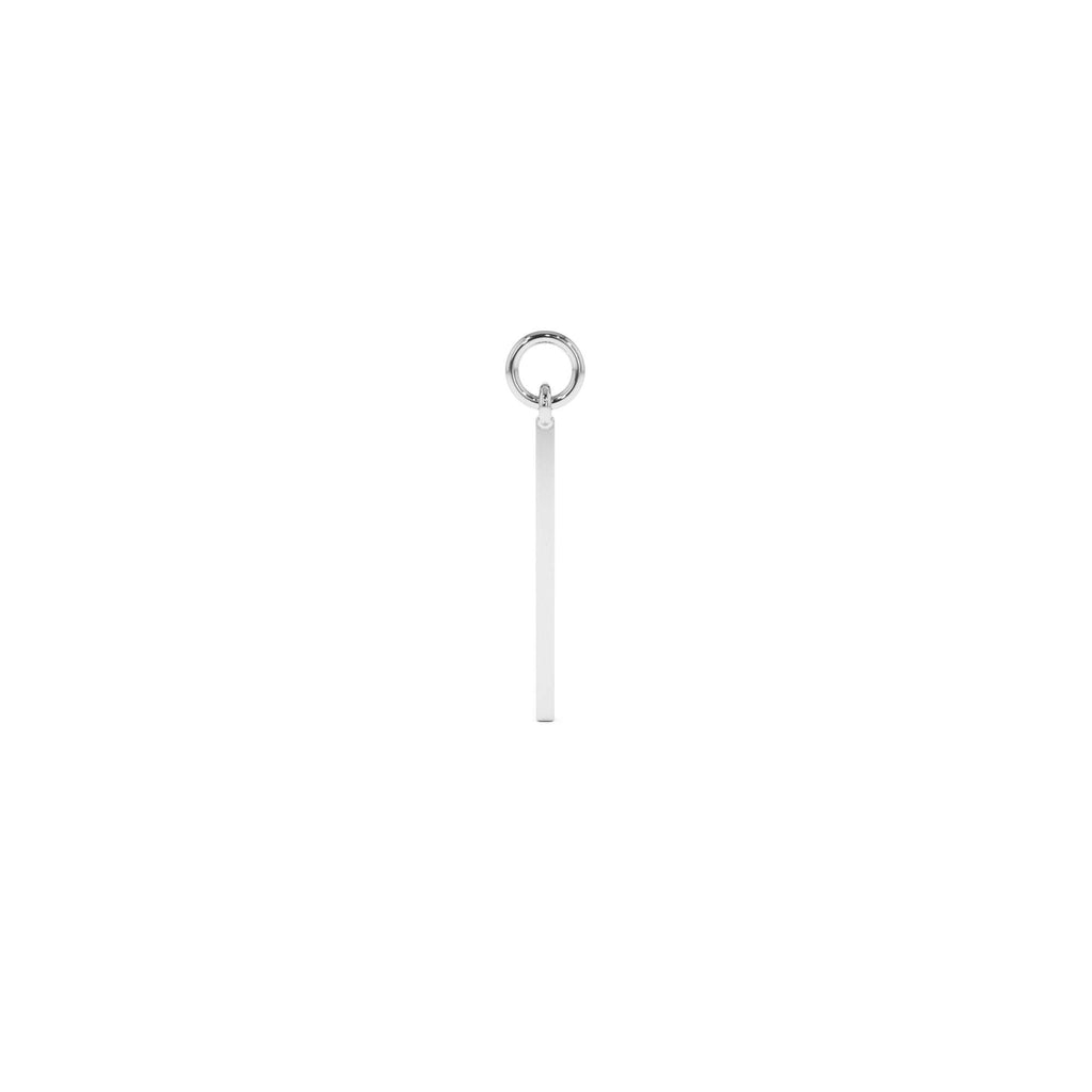 14k Solid Bar Hoop Charm - view 3
