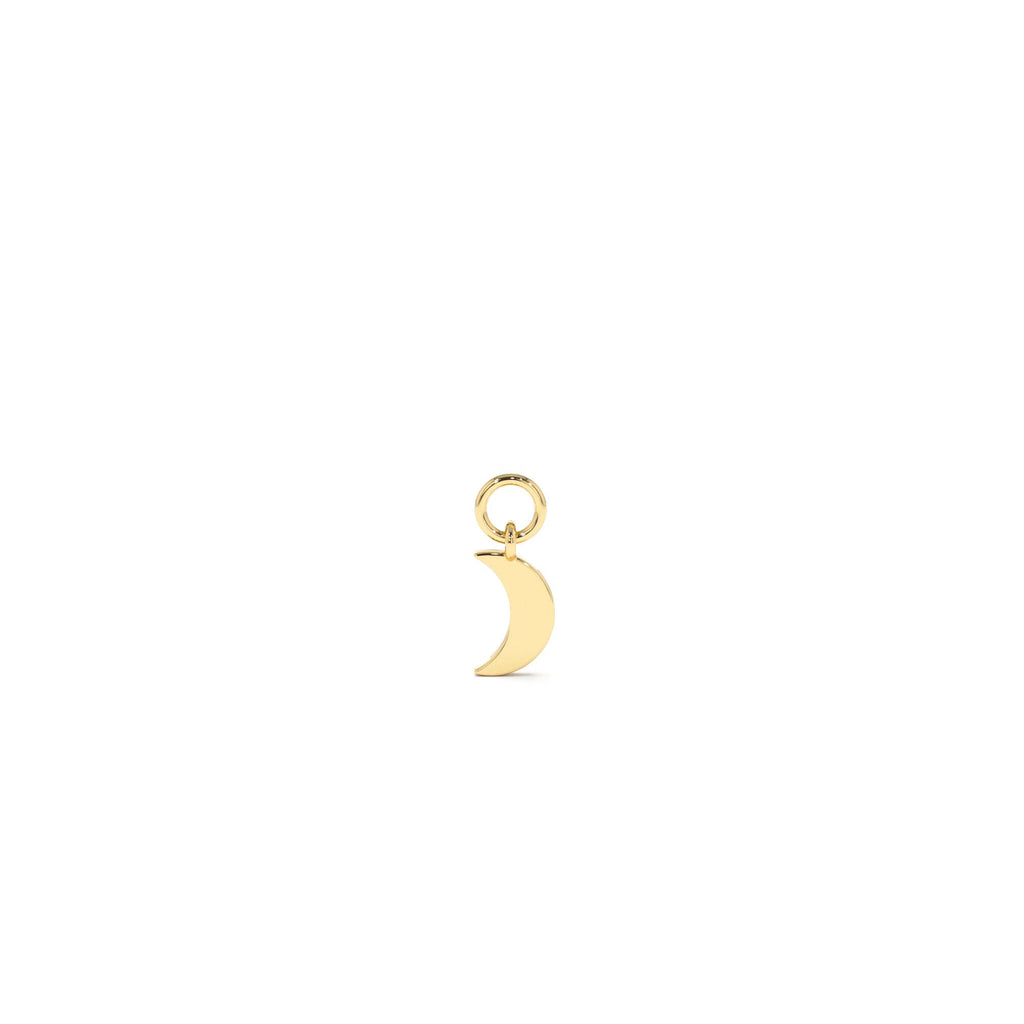 14k Solid Crescent Hoop Charm by Orlina Fine