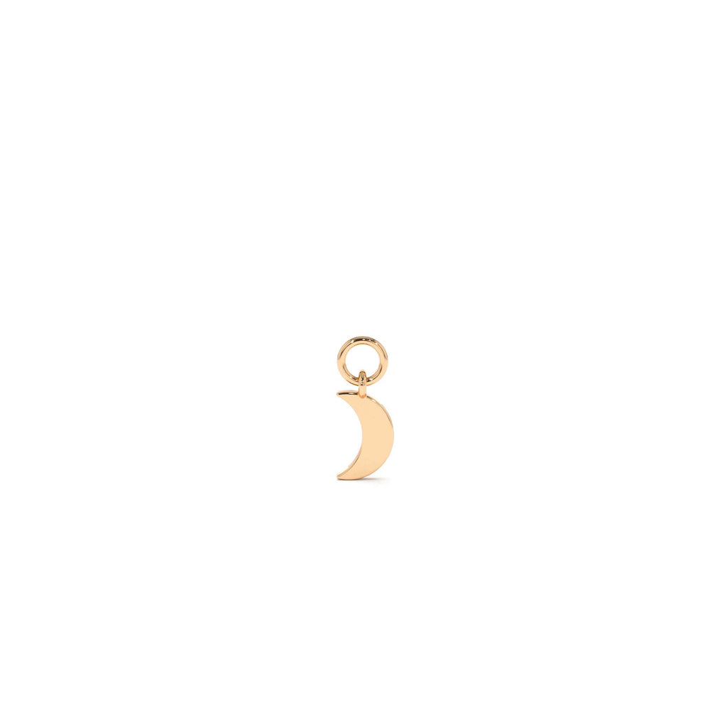 14k Solid Crescent Hoop Charm - view 2