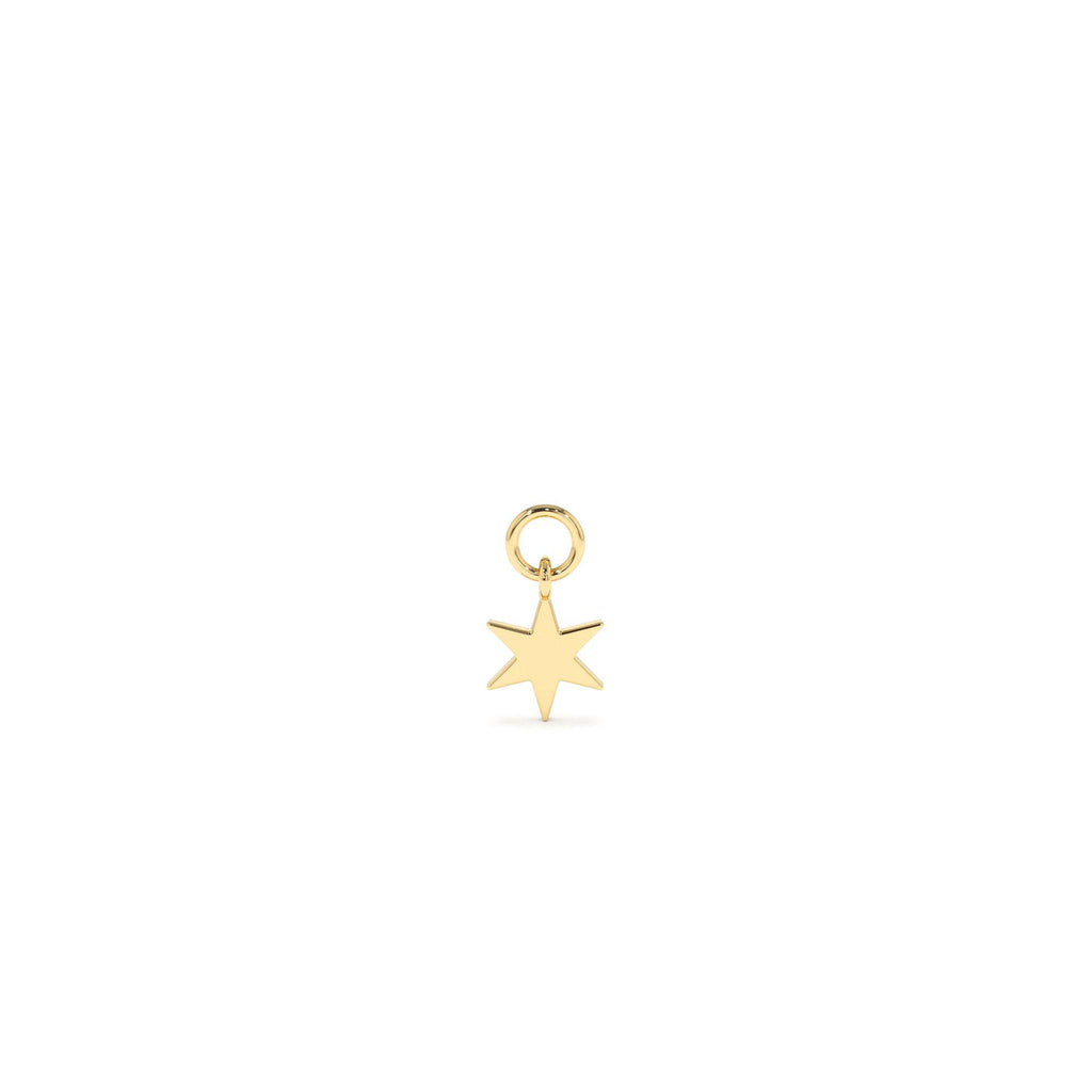 14k Solid Star Hoop Charm by Orlina Fine