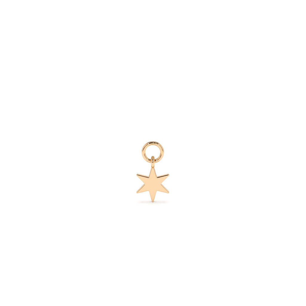 14k Solid Star Hoop Charm - view 2