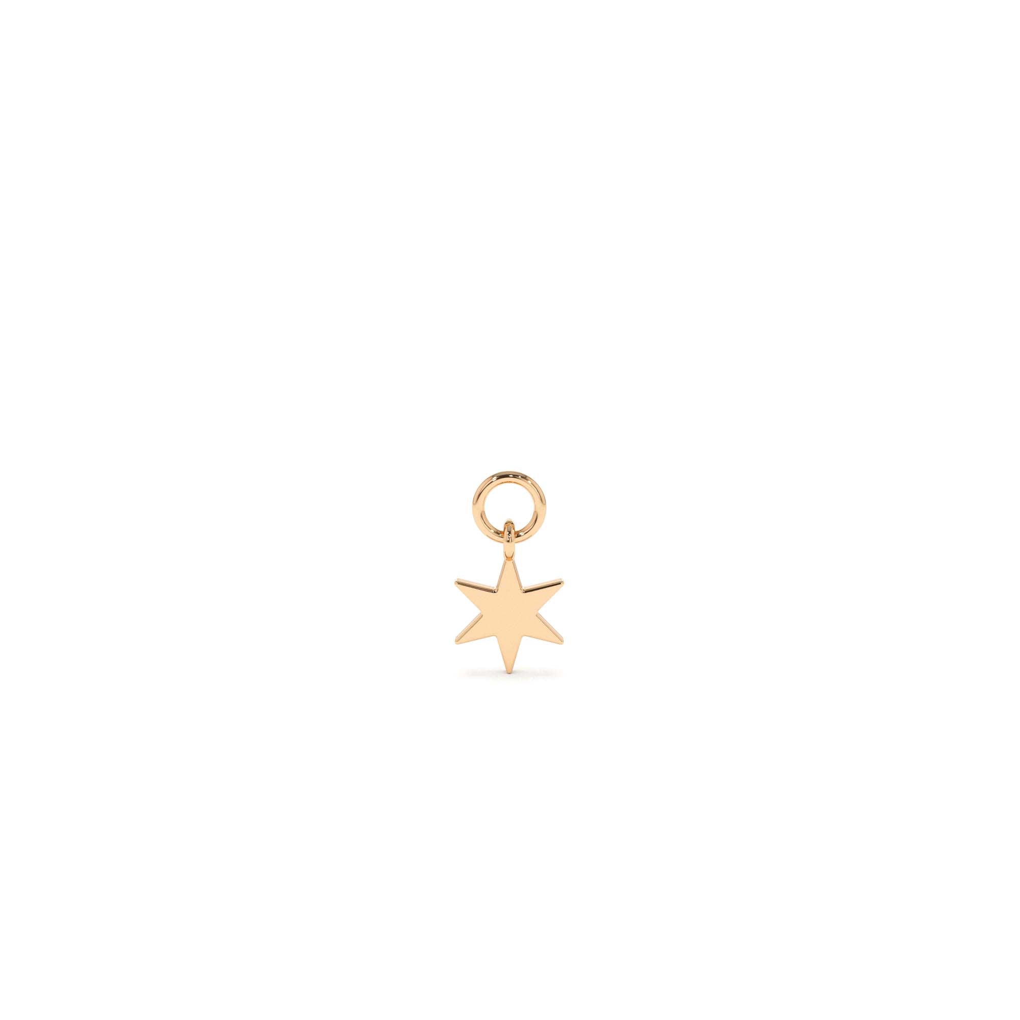14k Solid Star Hoop Charm - view 2