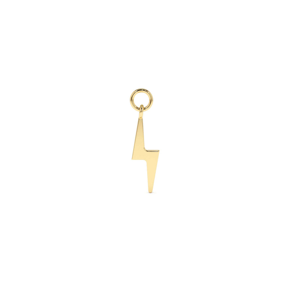 14k Solid Lightning Hoop Charm by Orlina Fine