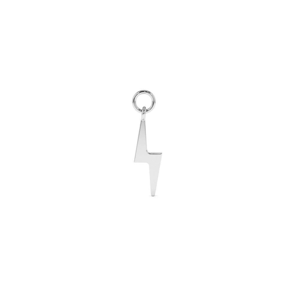 14k Solid Lightning Hoop Charm - view 3