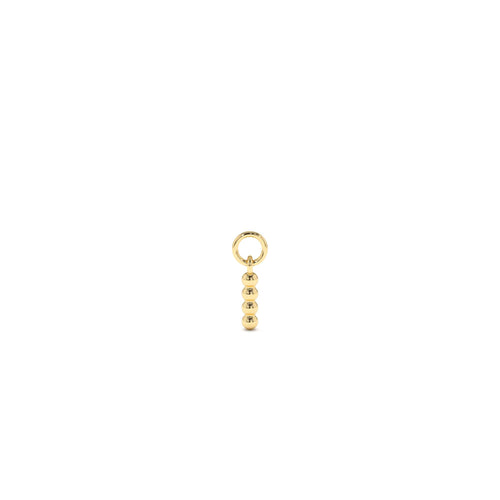 14k Beaded Hoop Charm by Orlina Fine