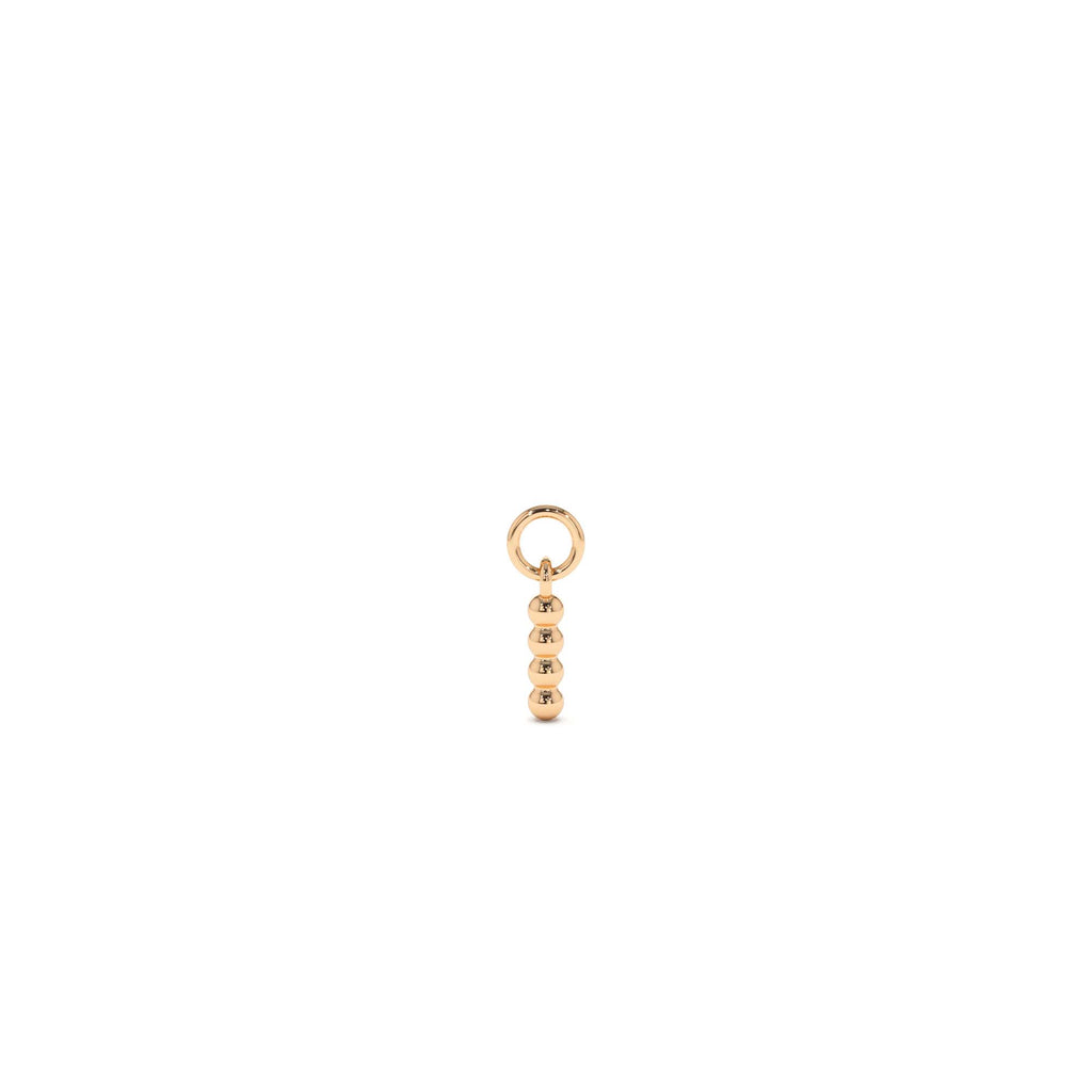14k Beaded Hoop Charm - view 2
