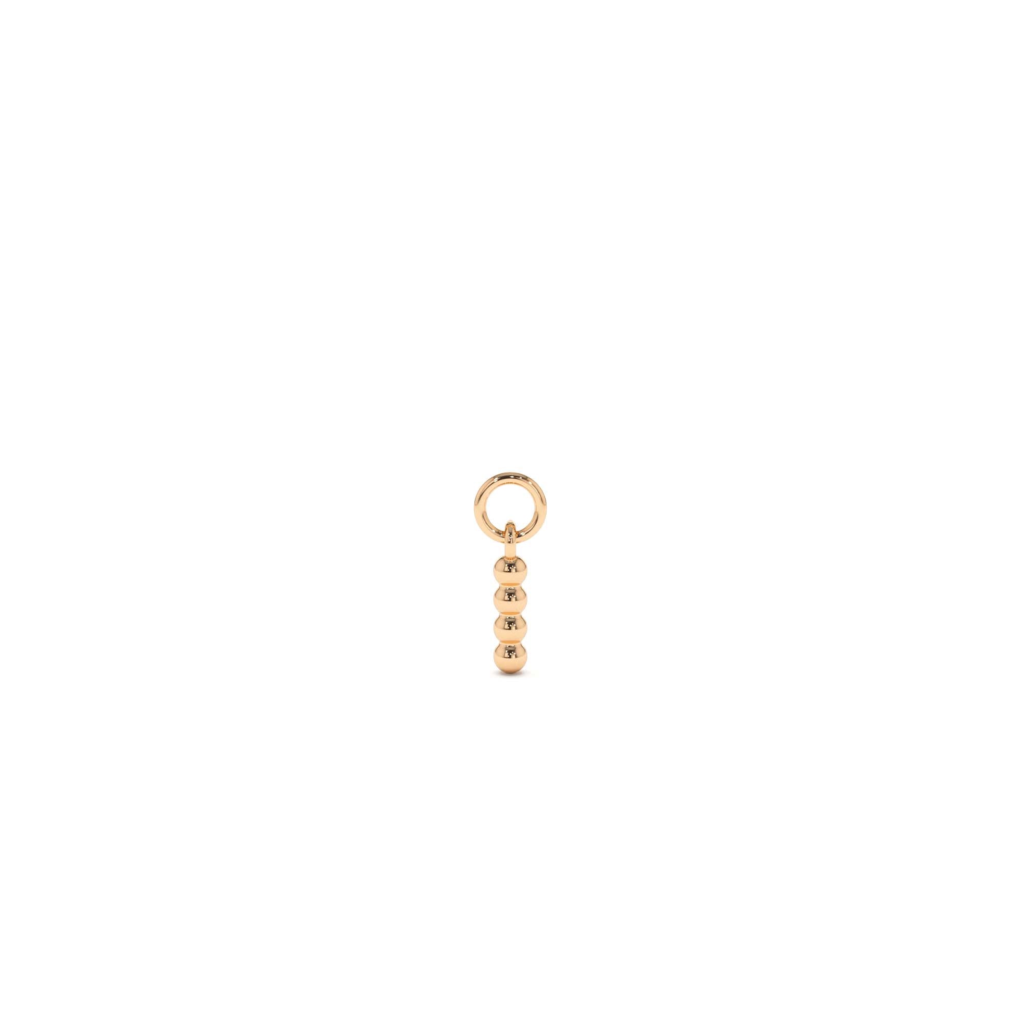 14k Beaded Hoop Charm - view 2