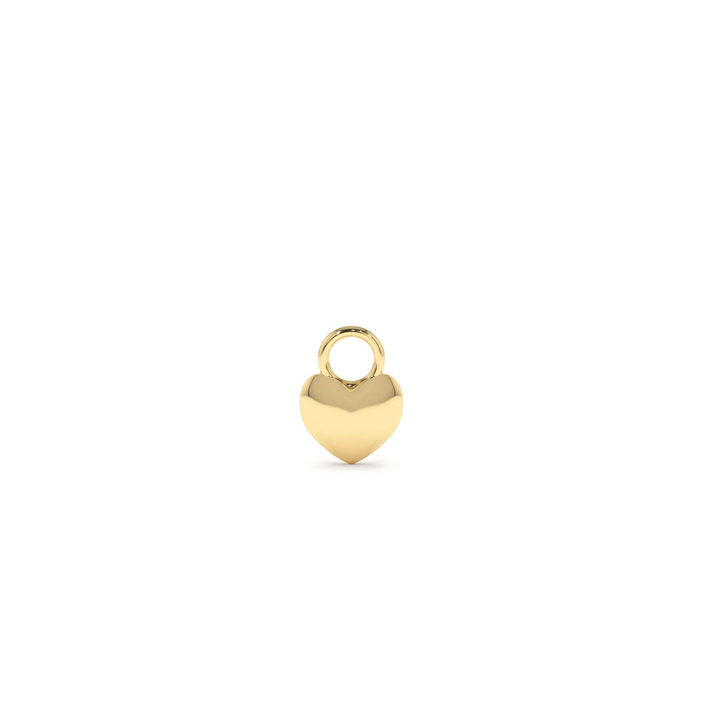 14k Dome Heart Hoop Charm by Orlina Fine