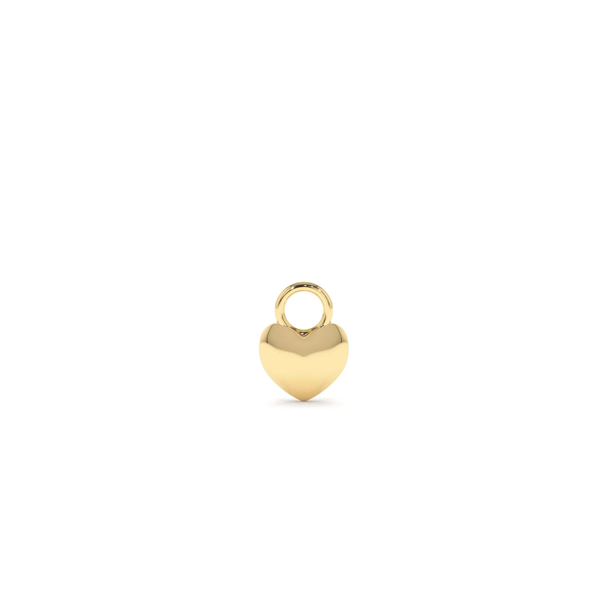 14k Dome Heart Hoop Charm by Orlina Fine