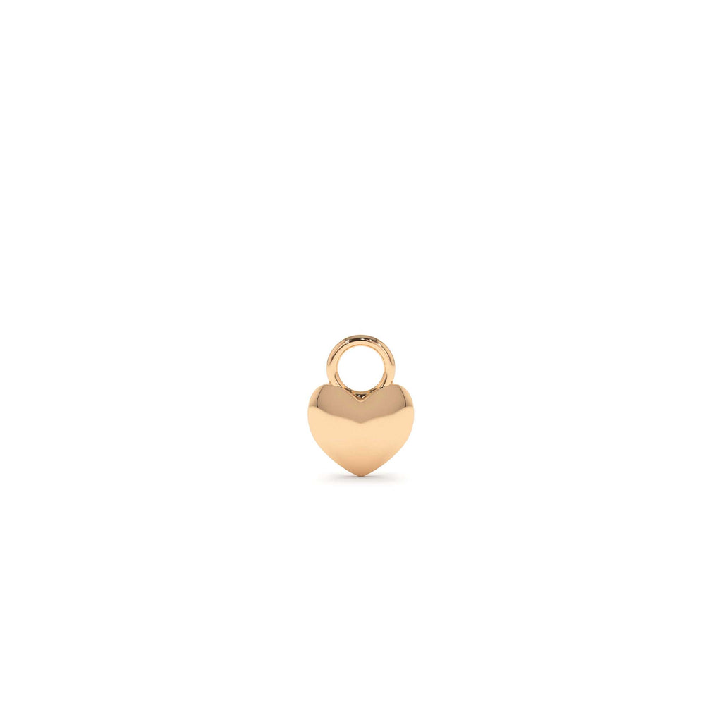 14k Dome Heart Hoop Charm - view 2