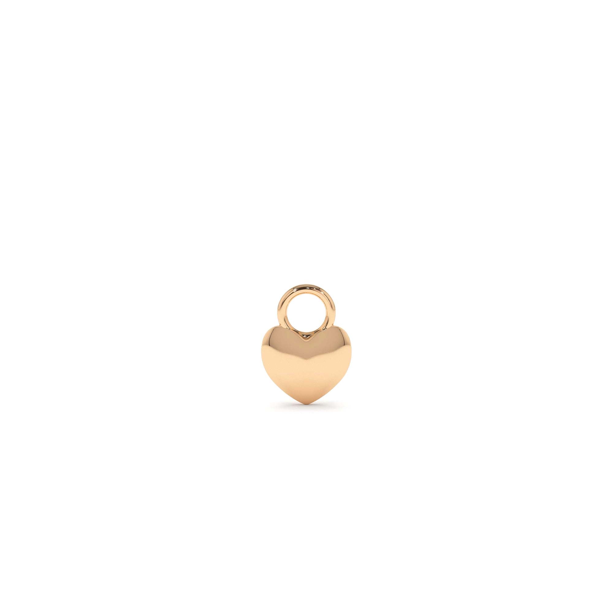 14k Dome Heart Hoop Charm - view 2