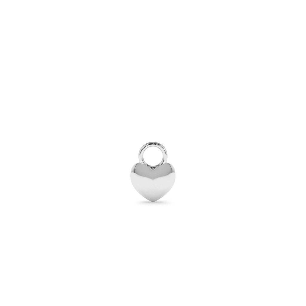 14k Dome Heart Hoop Charm - view 3