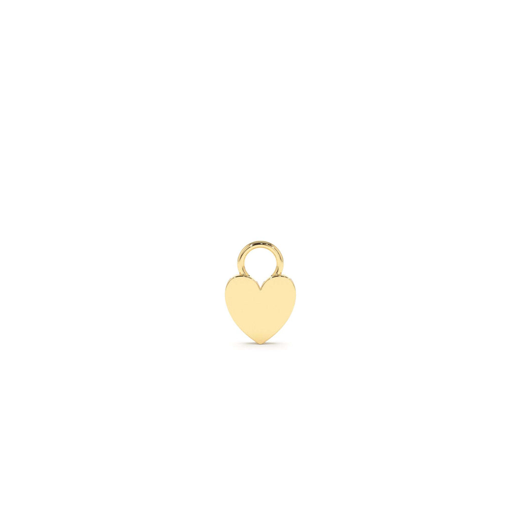 14k Flat Heart Hoop Charm by Orlina Fine