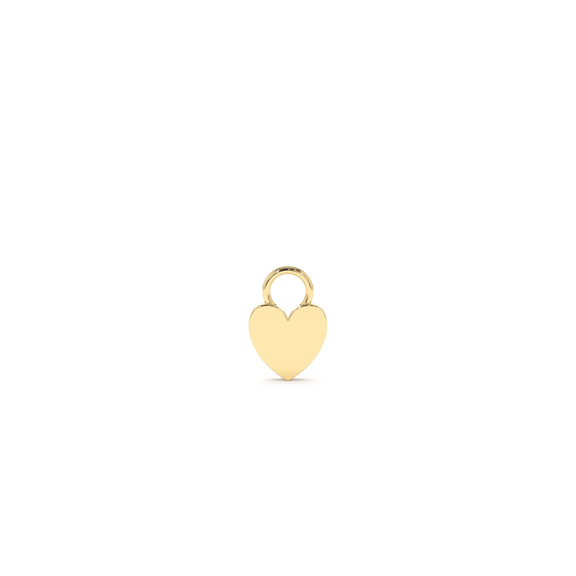 14k Flat Heart Hoop Charm by Orlina Fine