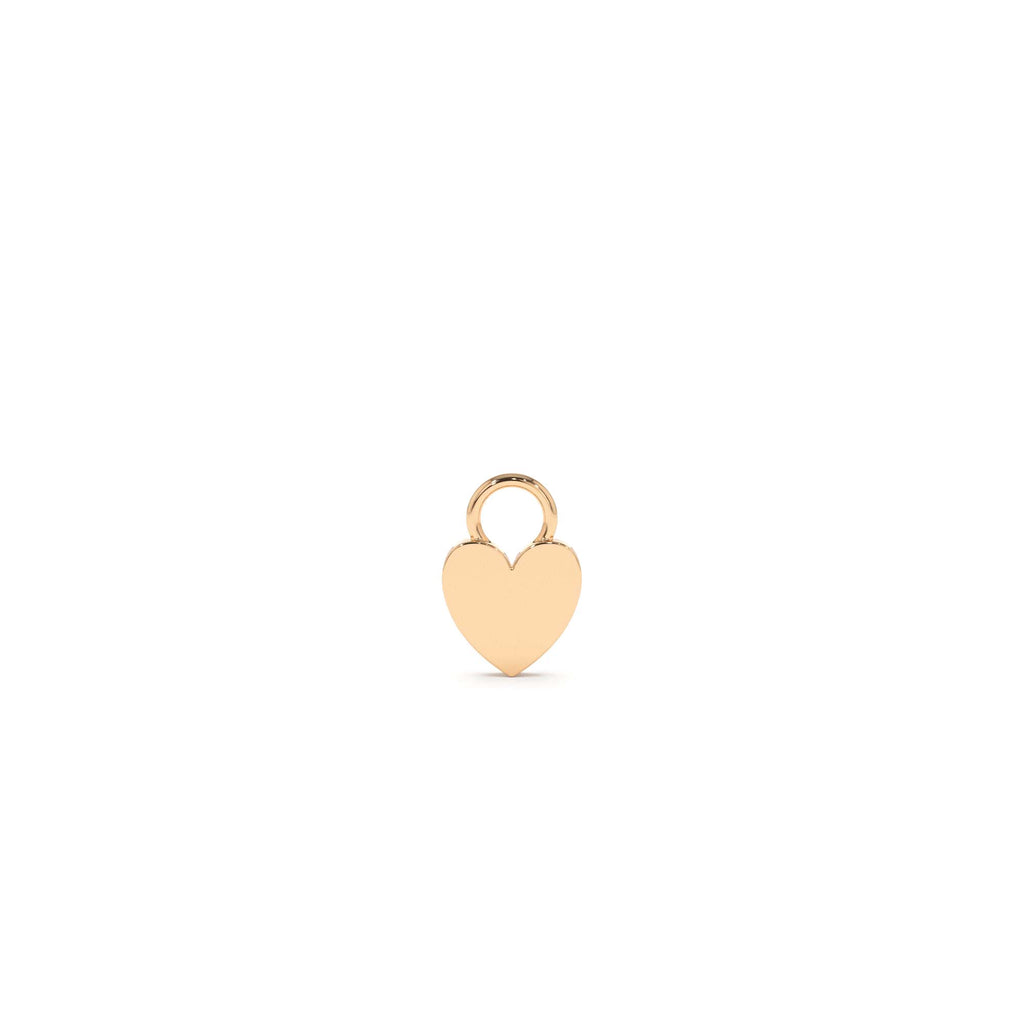 14k Flat Heart Hoop Charm - view 2