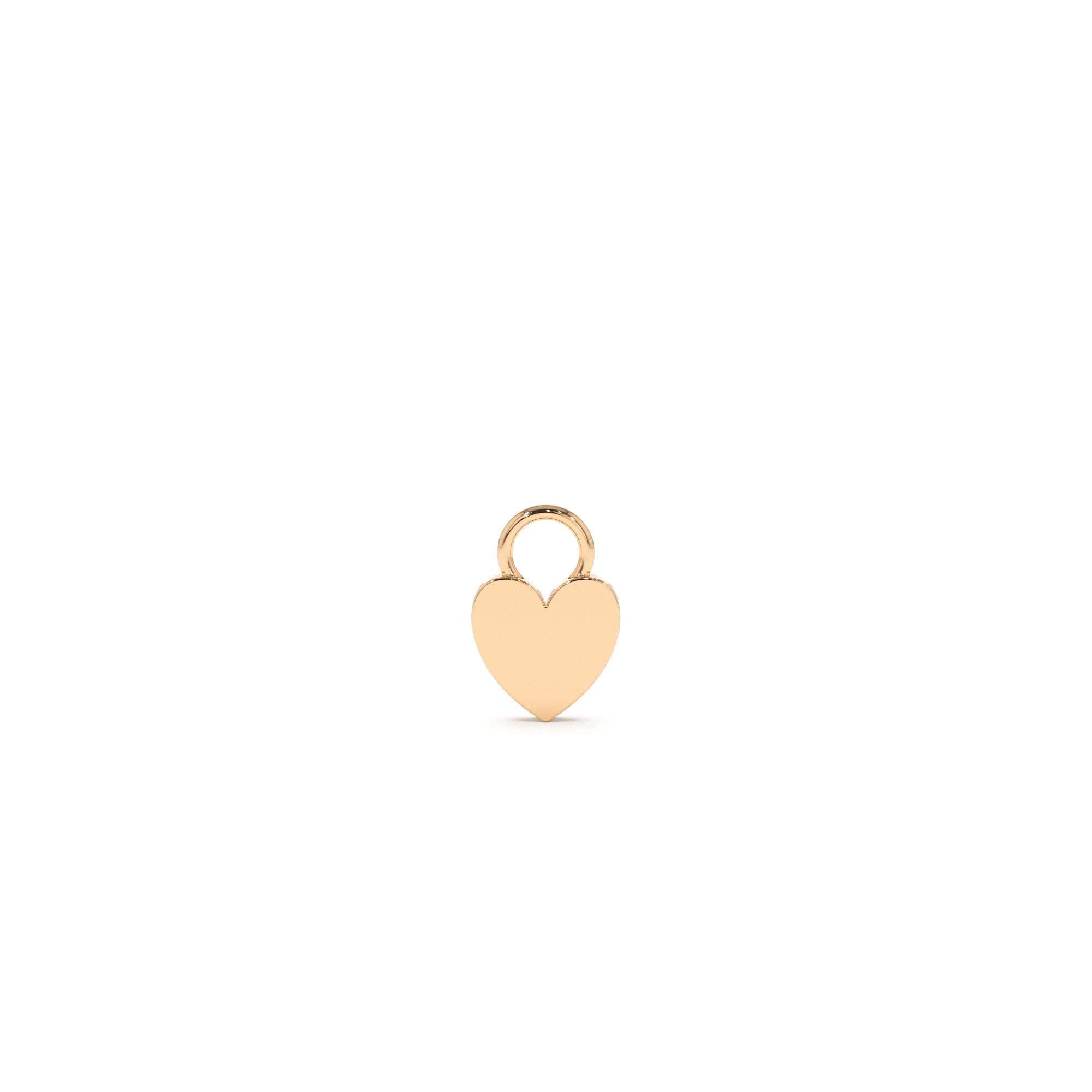 14k Flat Heart Hoop Charm - view 2