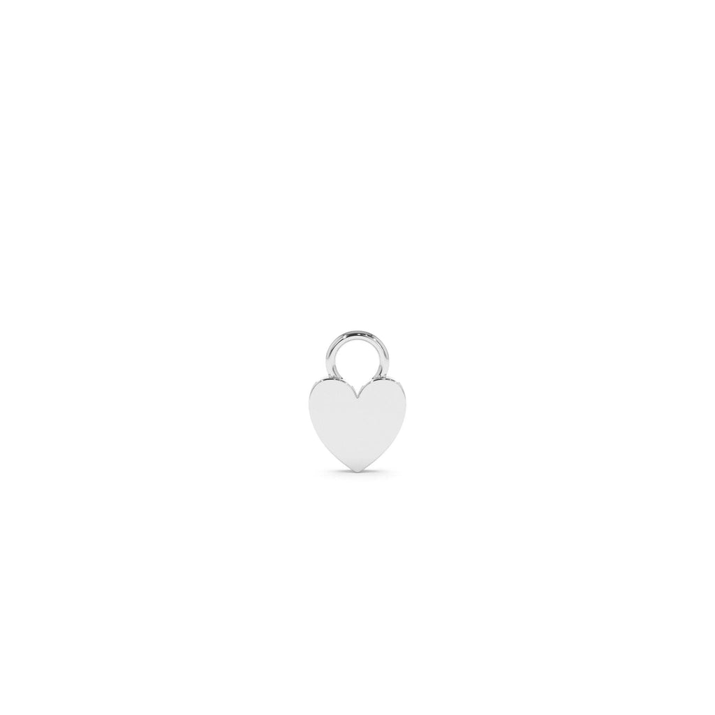 14k Flat Heart Hoop Charm - view 3