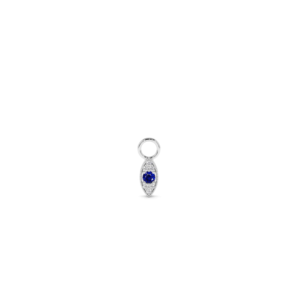 14k Gold Evil Eye Hoop Charm - view 3