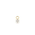 14k Diamond Flower Hoop Charm by Orlina Fine