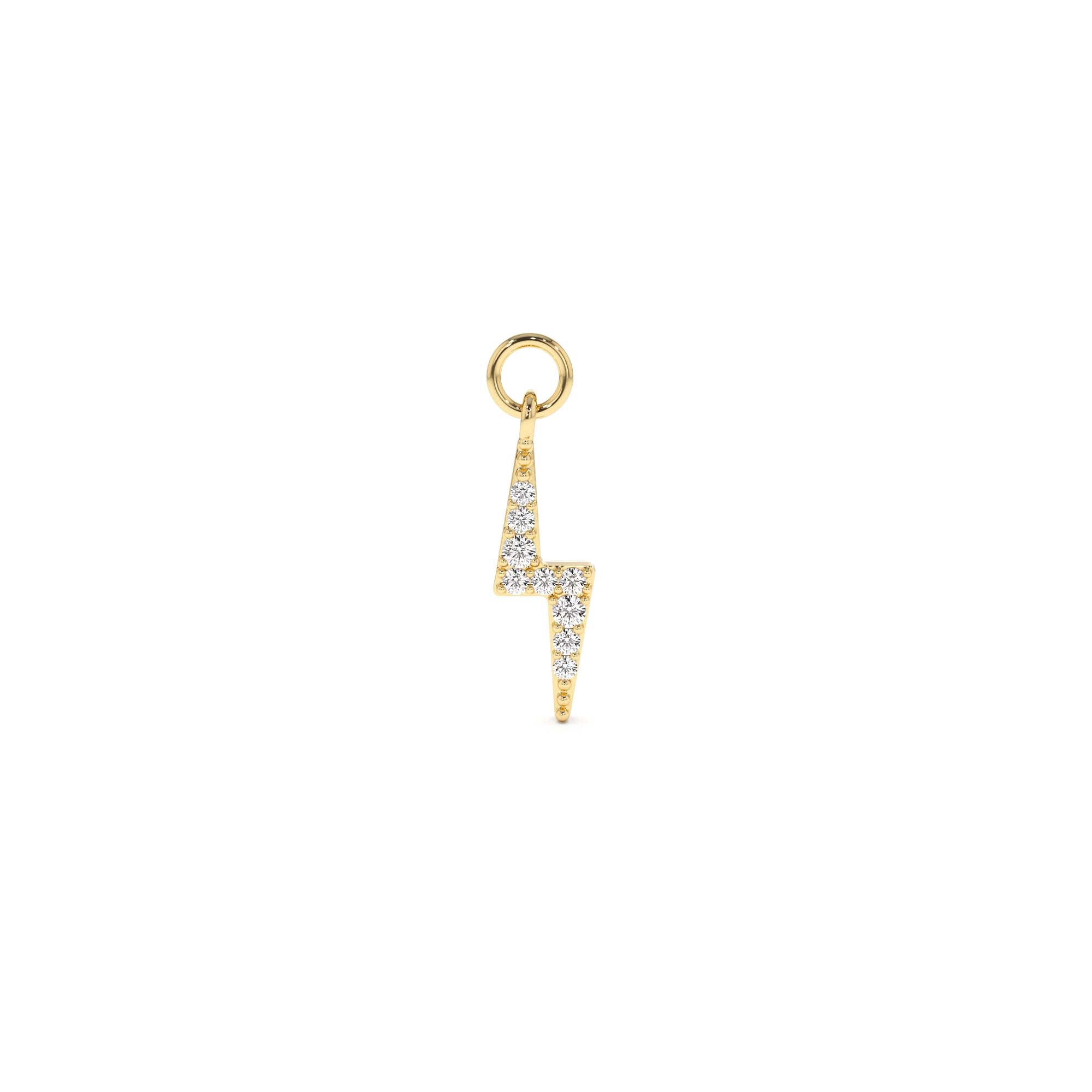14k Diamond Lightning Hoop Charm by Orlina Fine