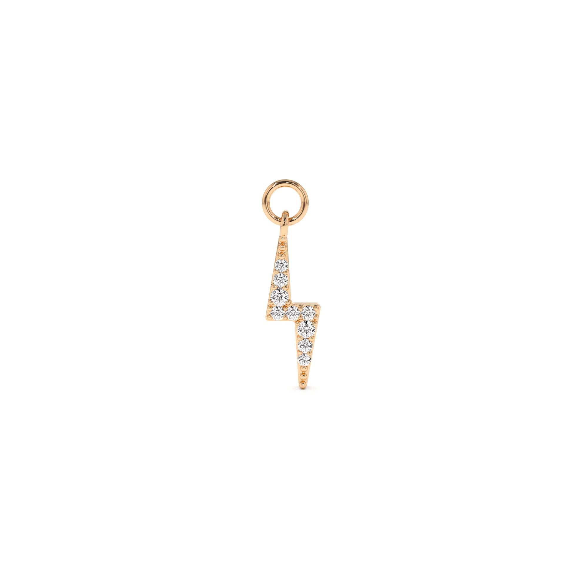 14k Diamond Lightning Hoop Charm - view 2