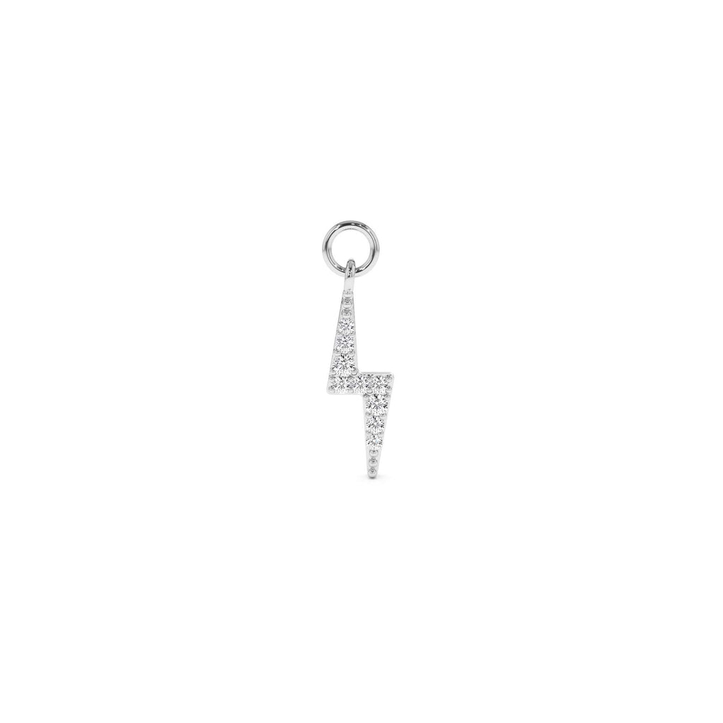 14k Diamond Lightning Hoop Charm - view 3