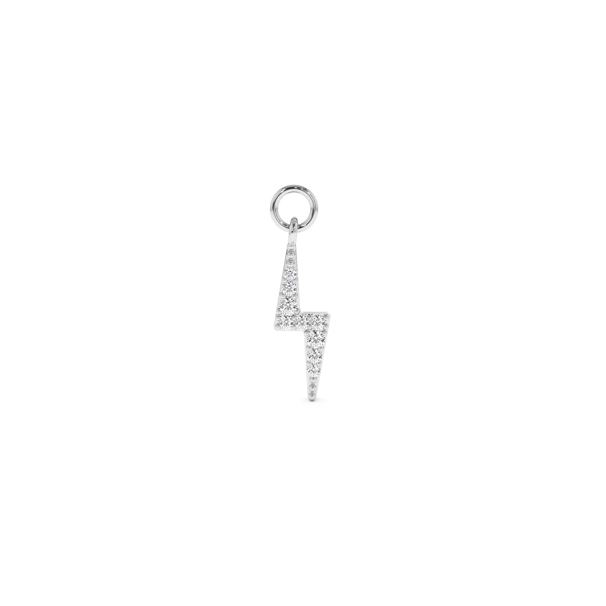 14k Diamond Lightning Hoop Charm - view 3