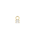14k Double Baguette Hoop Charm by Orlina Fine