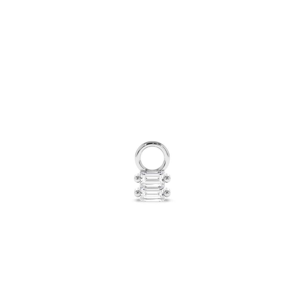 14k Double Baguette Hoop Charm - view 3