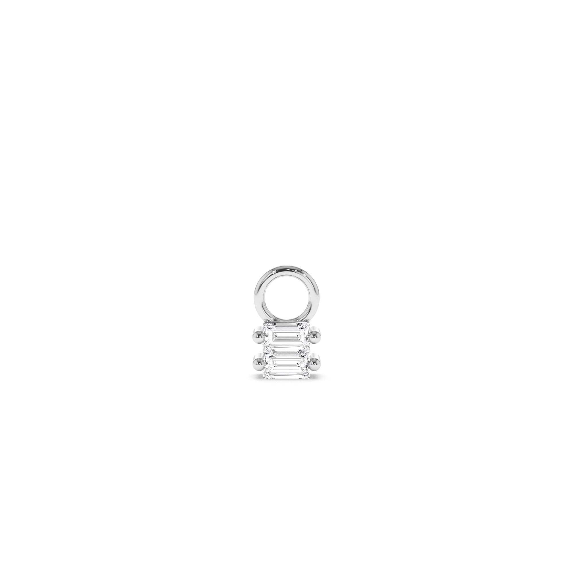 14k Double Baguette Hoop Charm - view 3