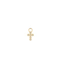 14k Diamond Cross Hoop Charm by Orlina Fine