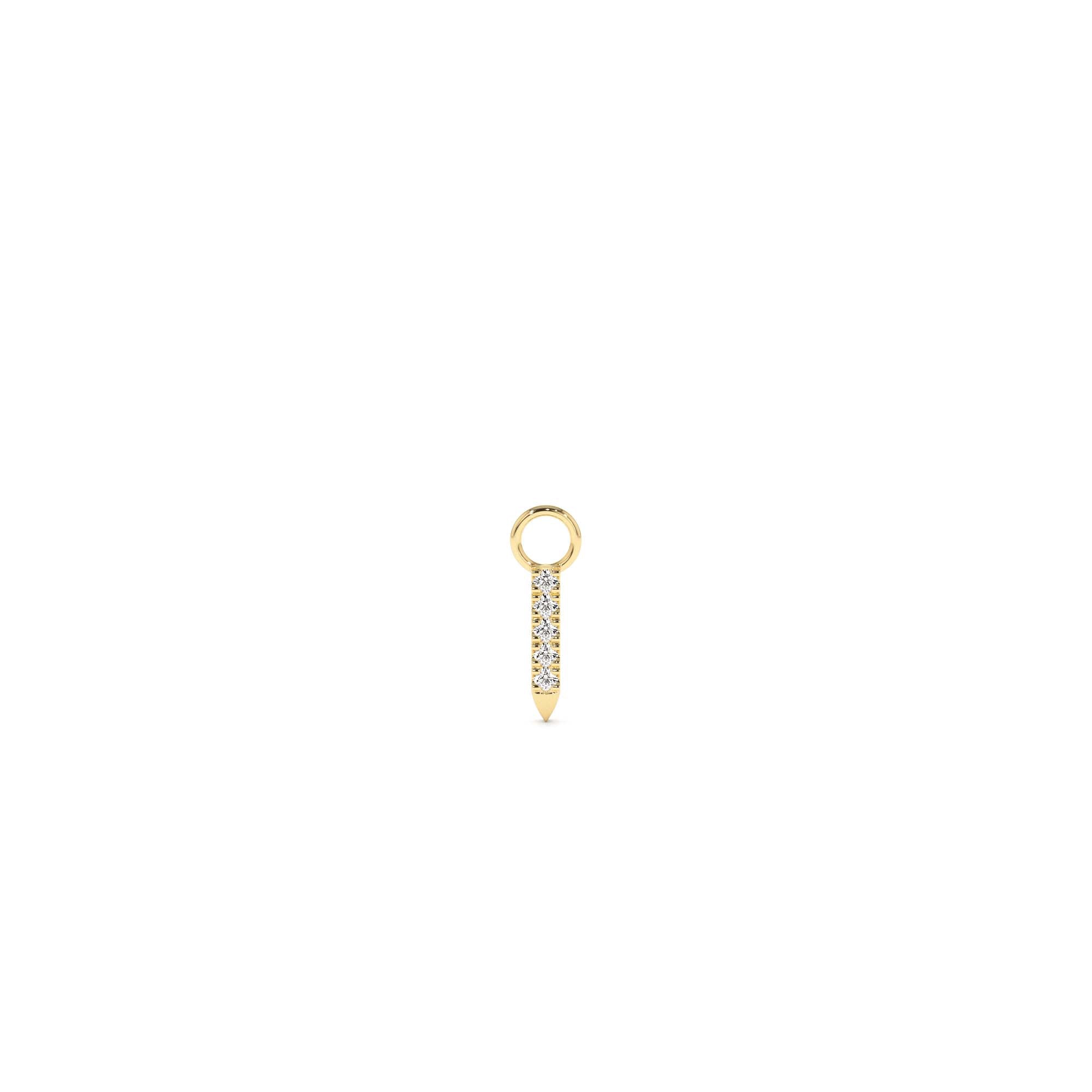 14k Diamond Spike Hoop Charm by Orlina Fine